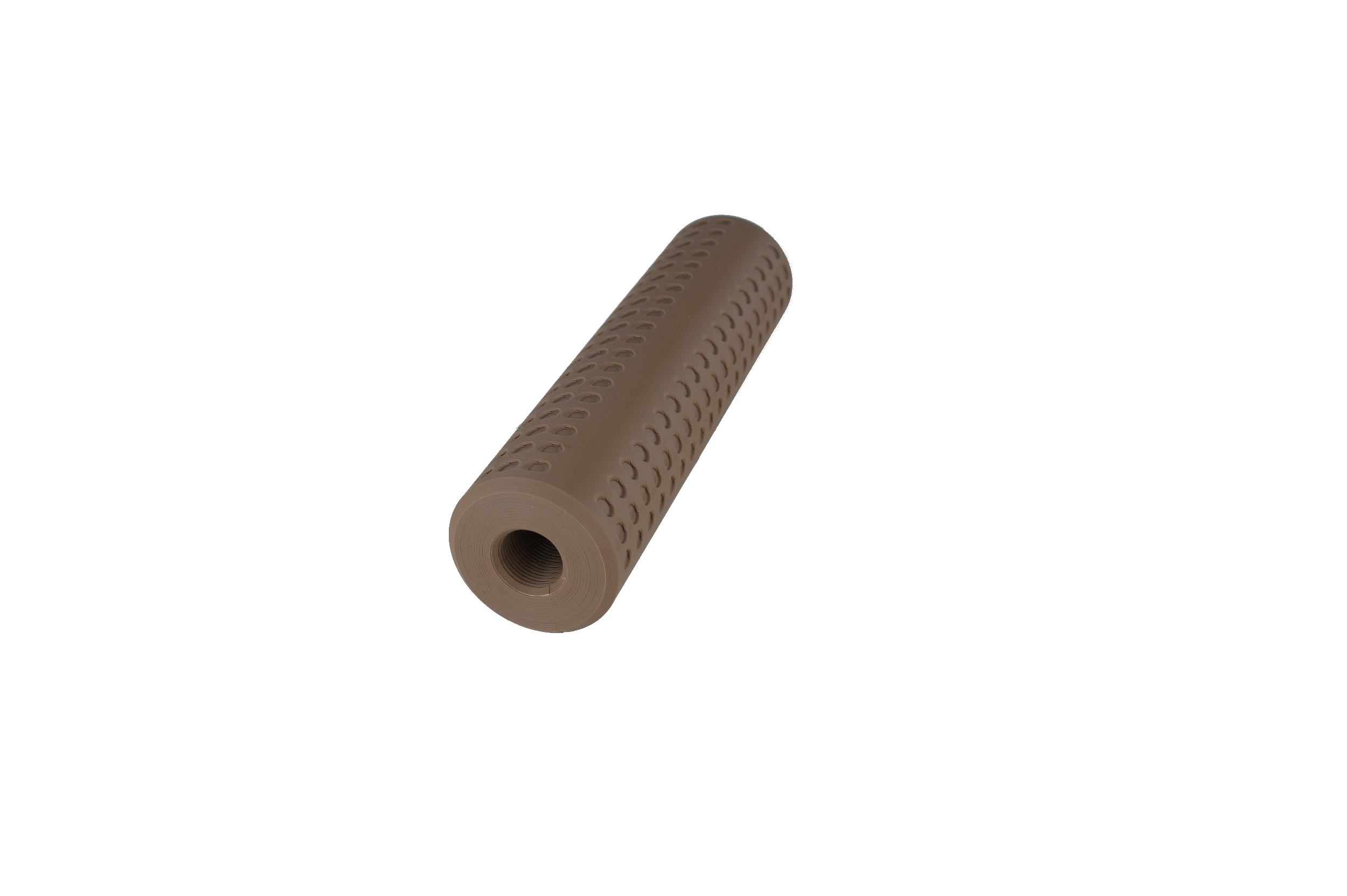 MJM-14 Perforated Airsoft Mock Suppressor 14mm CCW FDE (Flat Dark Earth)