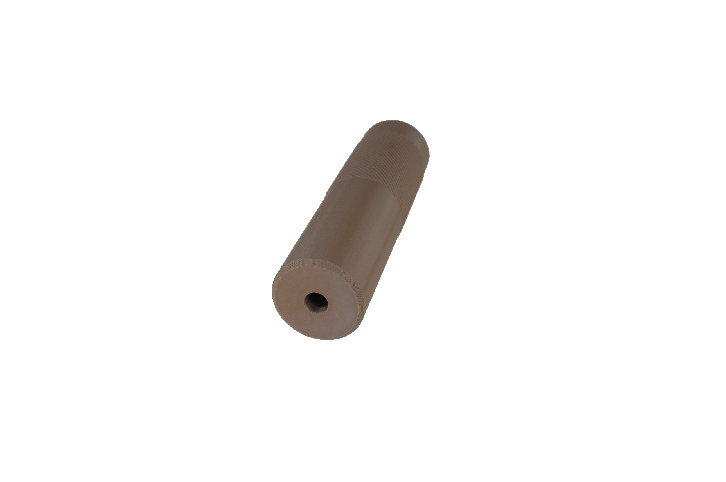 MJM-15 Knurled (Slim fit 30mm OD) Airsoft Mock Suppressor 14mm CCW FDE (Flat Dark Earth)