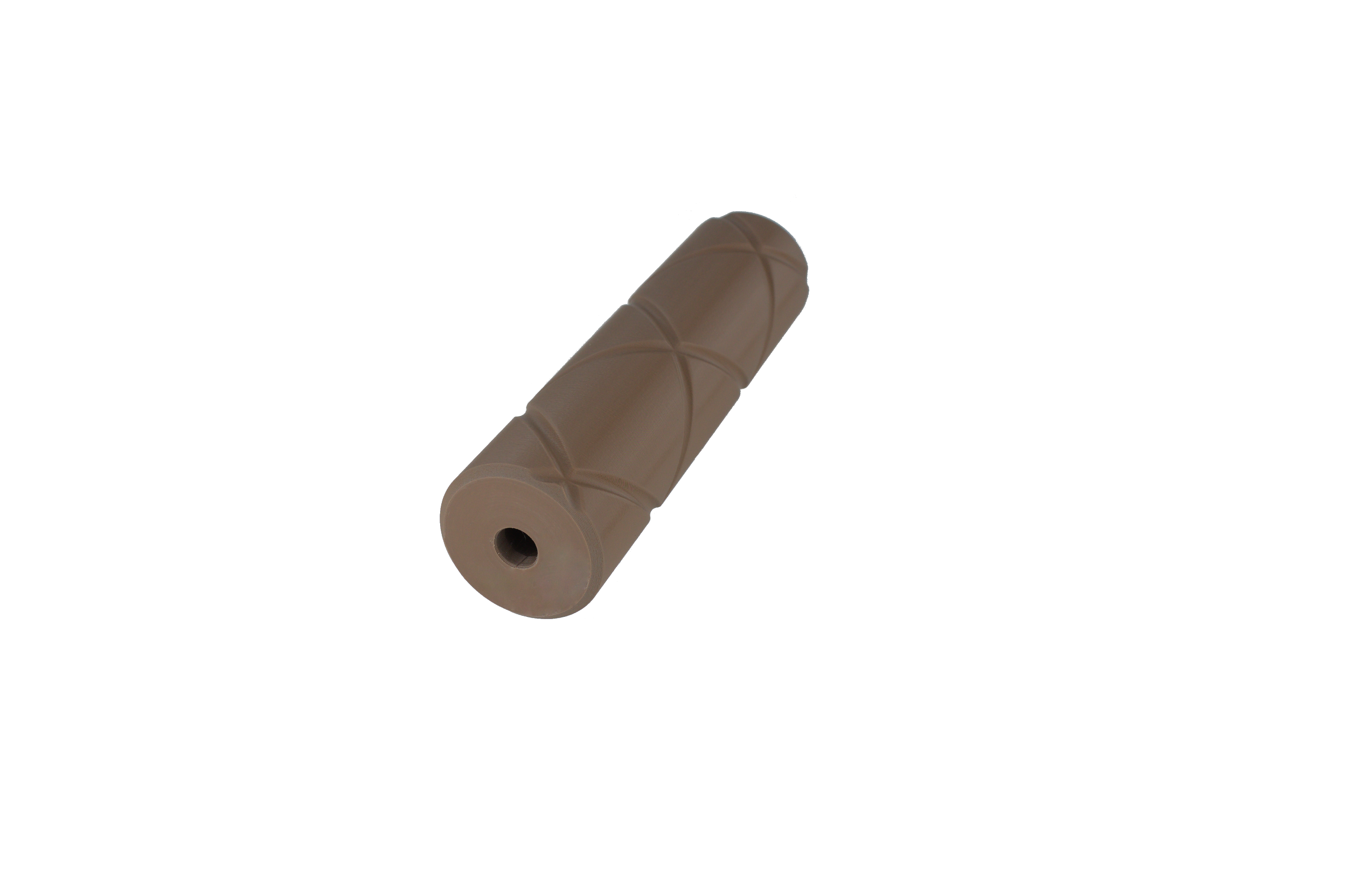 MJM-2 Grooved (Slim fit 30mm OD) Airsoft Mock Suppressor 14mm CCW FDE (Flat Dark Earth)