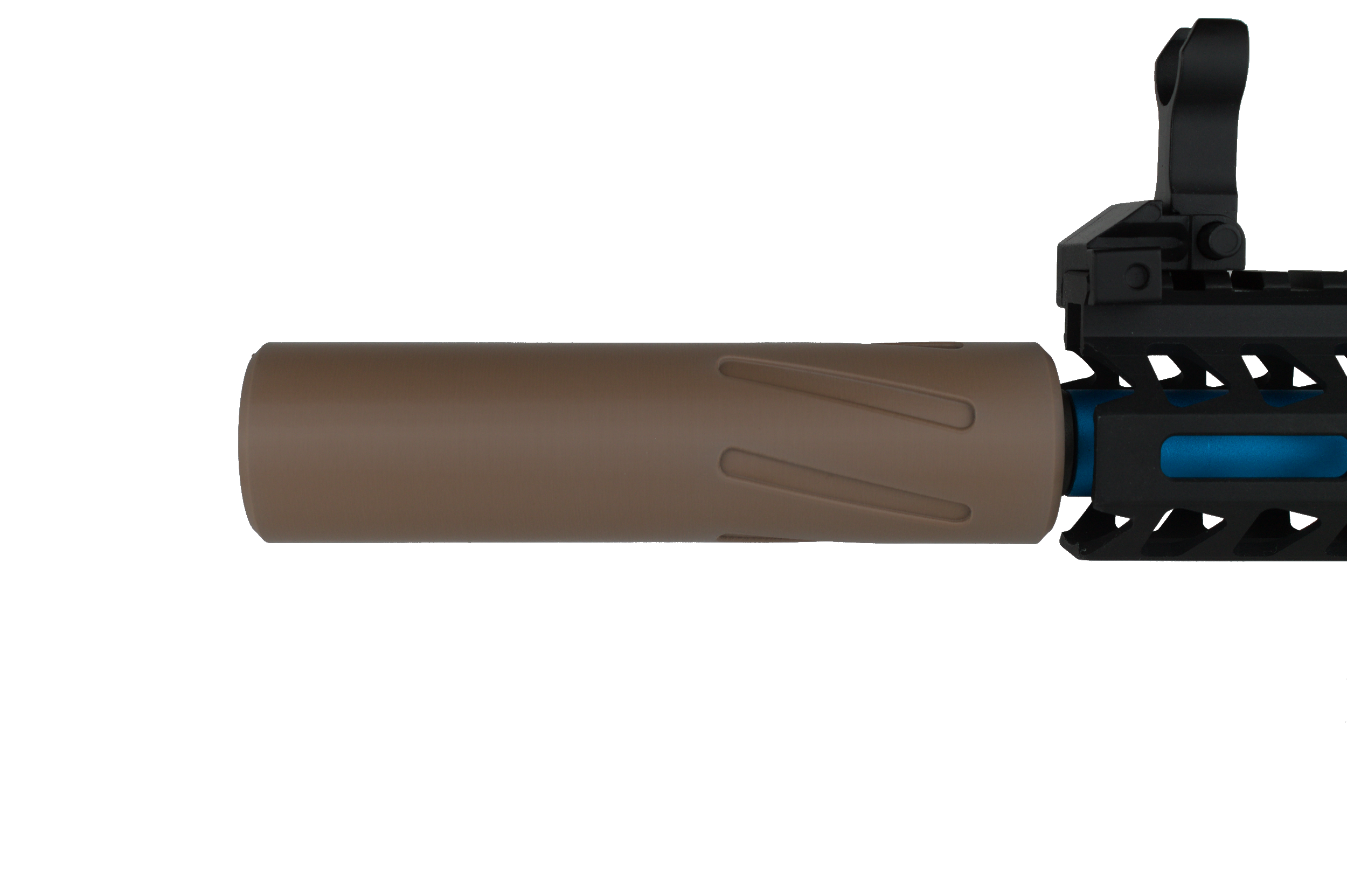 MJM-5 Spiral Flute (Slim fit 30mm OD) Airsoft Mock Suppressor 14mm CCW FDE (Flat Dark Earth)