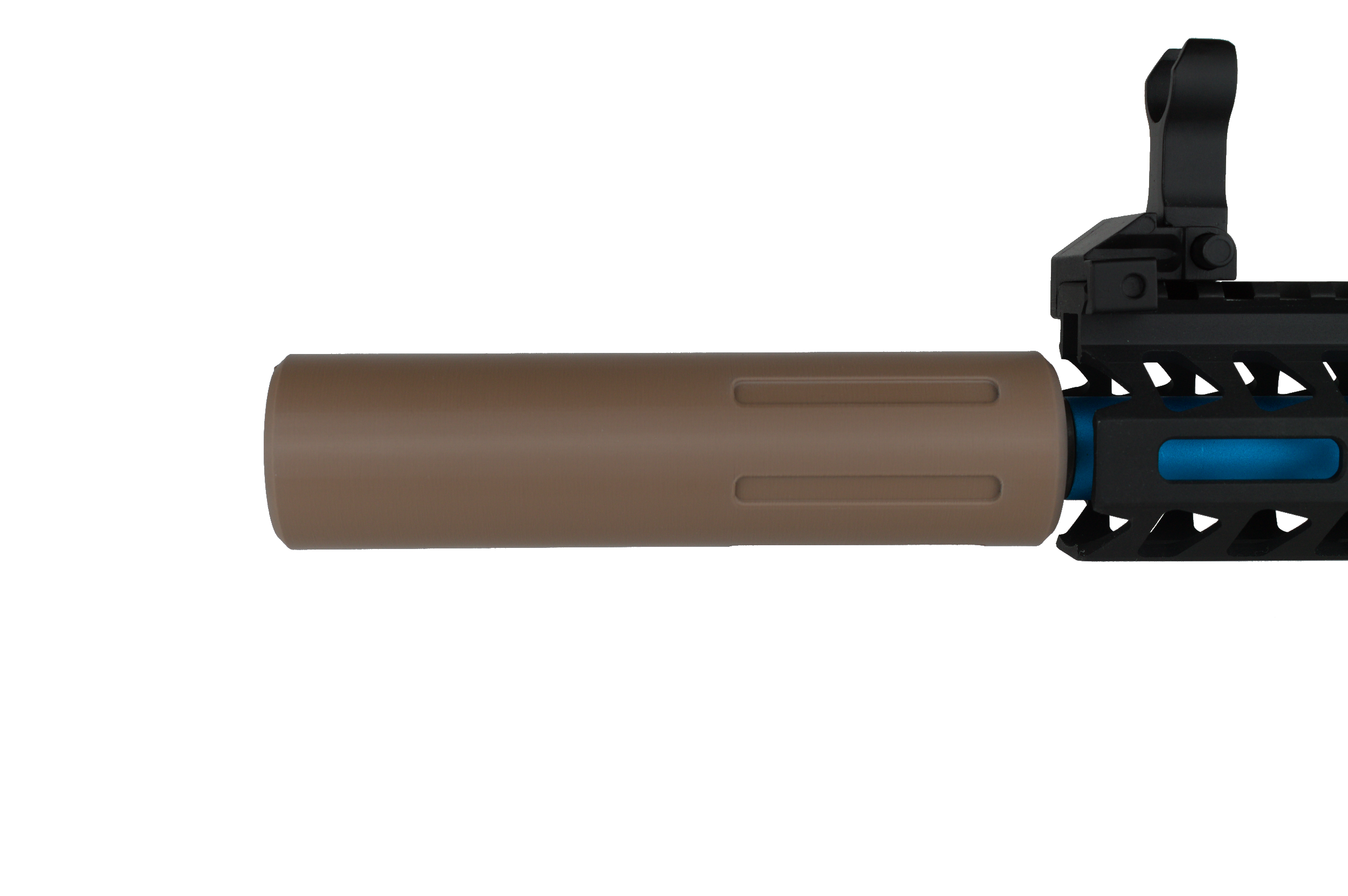 MJM-7 Straight Flute (Slim fit 30mm OD) Airsoft Mock Suppressor 14mm CCW FDE (Flat Dark Earth)